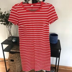 Old Navy Red and White Striped Mini Dress